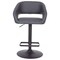 Emma and Oliver Shae Contemporary Upholstered Adjustable Height Barstool with Rounded, Cutout Mid-Back and Pedestal Base